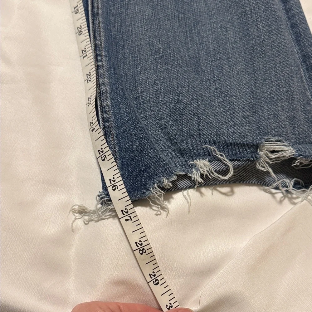 Flying Monkey Mid Rise Cropped Jeans Size 31 Distressed Raw Hem